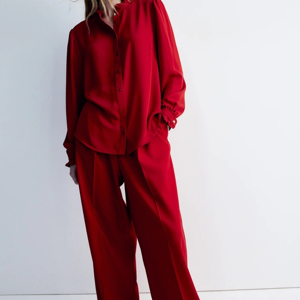 Ruffle-Trimmed Blouse